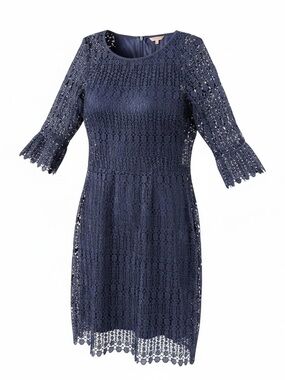Esqualo Navy Lace Cocktail Dress Size 8 (EU 38)